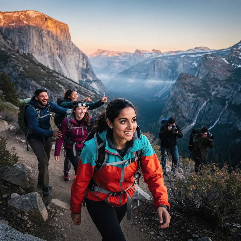 Панорамный вид на весь Йосемитский национальный парк с высоты.
