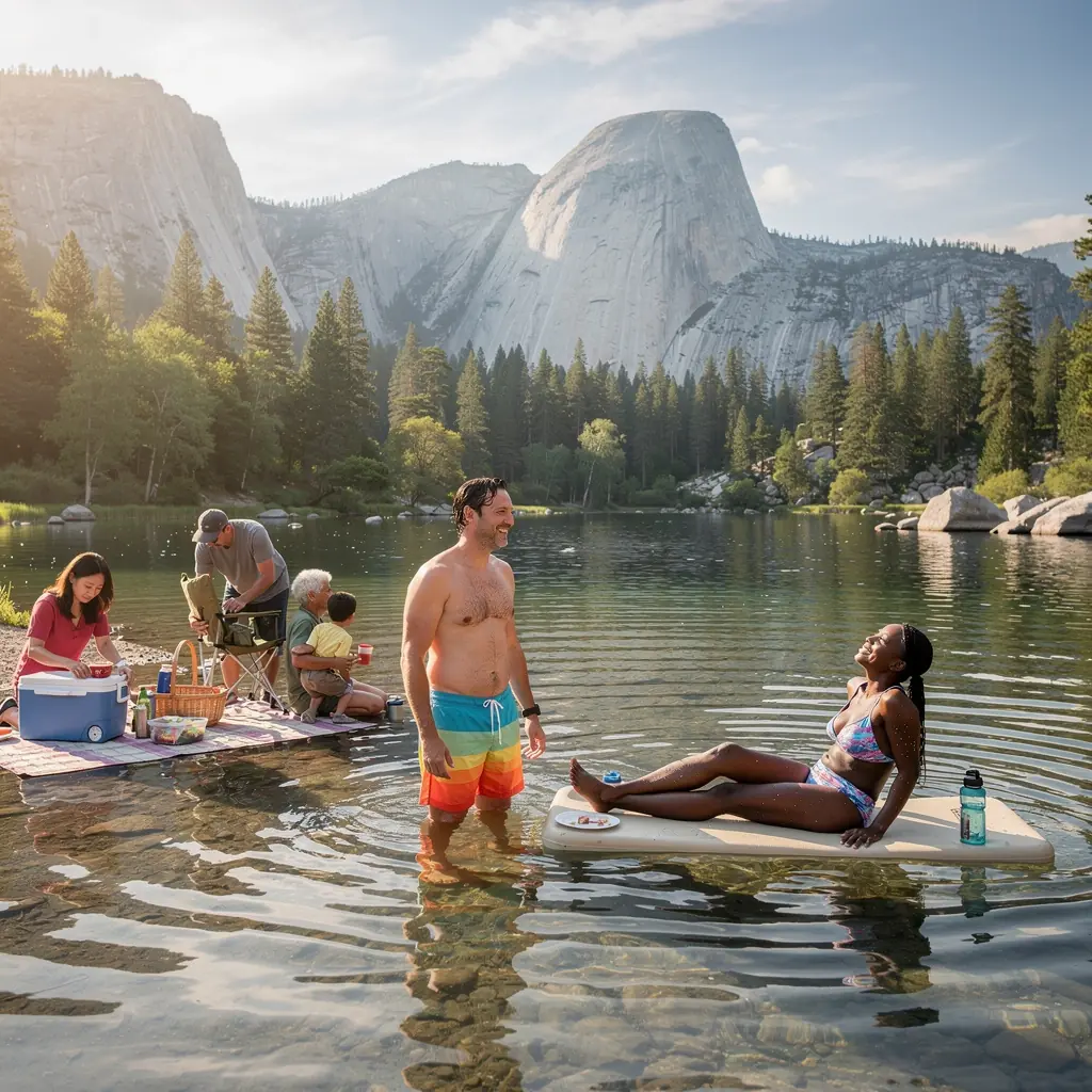 Экспедиция по исследованию природы с гидом в живописном окружении.