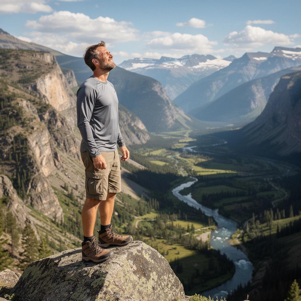 Пейзаж Yosemite с величественными гранитными скалами на фоне яркого голубого неба